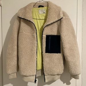 Aritzia Wilfred free Sherpa jacket with corduroy pocket detail - XS